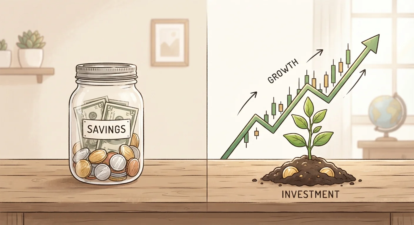The Difference Between Saving and Investing (And Why It Matters Early On)